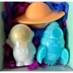 Space Theme Box Astronaut + Rocket + Planet